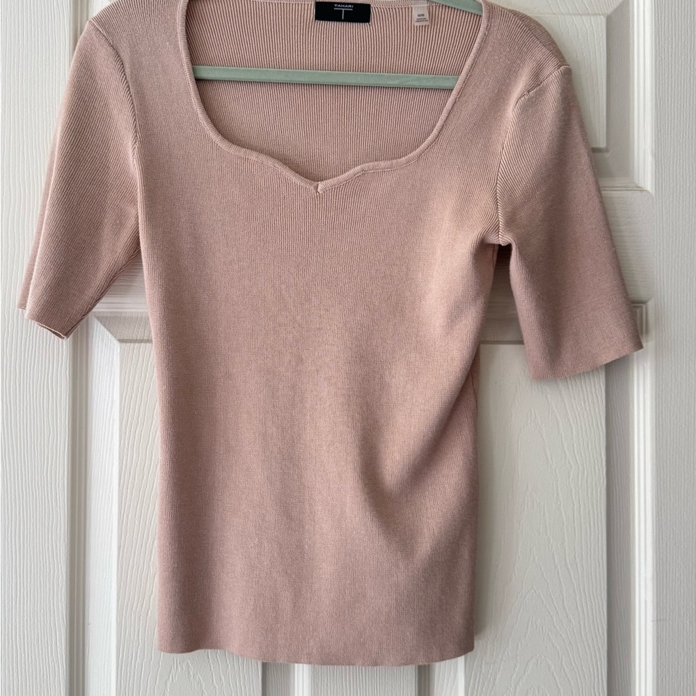 Tahari Blush Knit Top
